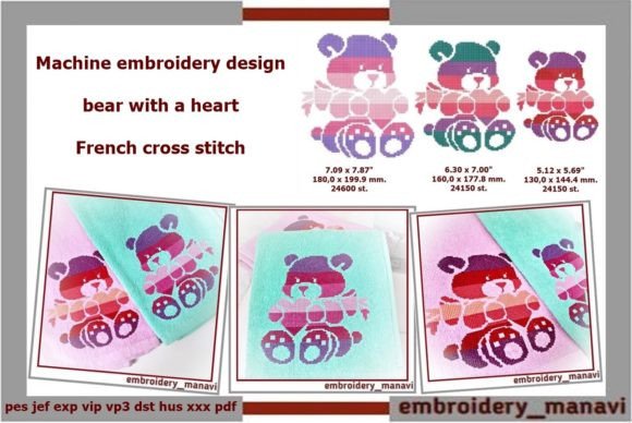 Review: Bear with a Heart French Cross Stitch